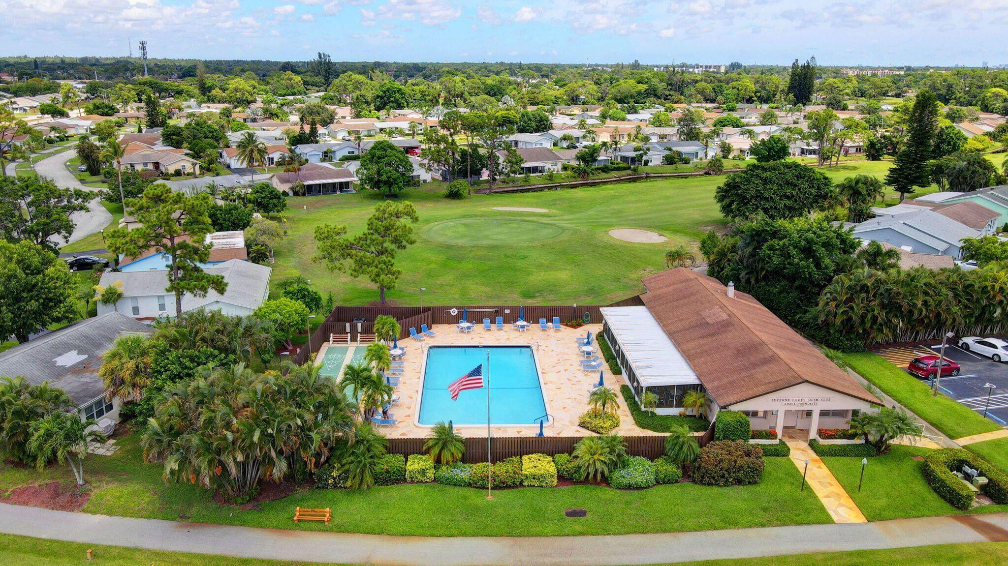 A beautiful 2/2 condo with a golf course view. It has beautiful laminate floors throughout the living space and ceramic tile floors in the bathrooms. It has a walk-in closet in the master bedroom. The kitchen has granite counter tops, self closing cabinets and drawers and a breakfast bar. It has storm shutters. Roof updated in 2023. The water heater; air conditional; washer and Dryer was replaced in 2021. No Lease First Two Years/No Age Restriction. HOA as it includes: Cable, Lawn Care, Water, Pool, Clubhouse, Insurance on the Building, Roof Maintenance.