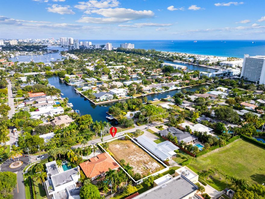Prime, fully pad-ready lot located in the prestigious Harbor Beach community of Fort Lauderdale. This exceptional homesite comes with all permits in place and approved plans, offering a rare opportunity to begin building immediately in one of the city's most coveted waterfront neighborhoods. Option to build an approved 5,000 sqft home. Seller plans available upon request. Surrounded by luxury residences and just moments from the ocean, marinas, and world-class amenities, this lot provides the perfect foundation for creating a custom estate in an unbeatable location. A true turnkey opportunity for builders or buyers seeking a seamless start to their dream home.  Renderings are conceptual only and provided for illustrative purposes. Plans are approved; actual construction may vary.