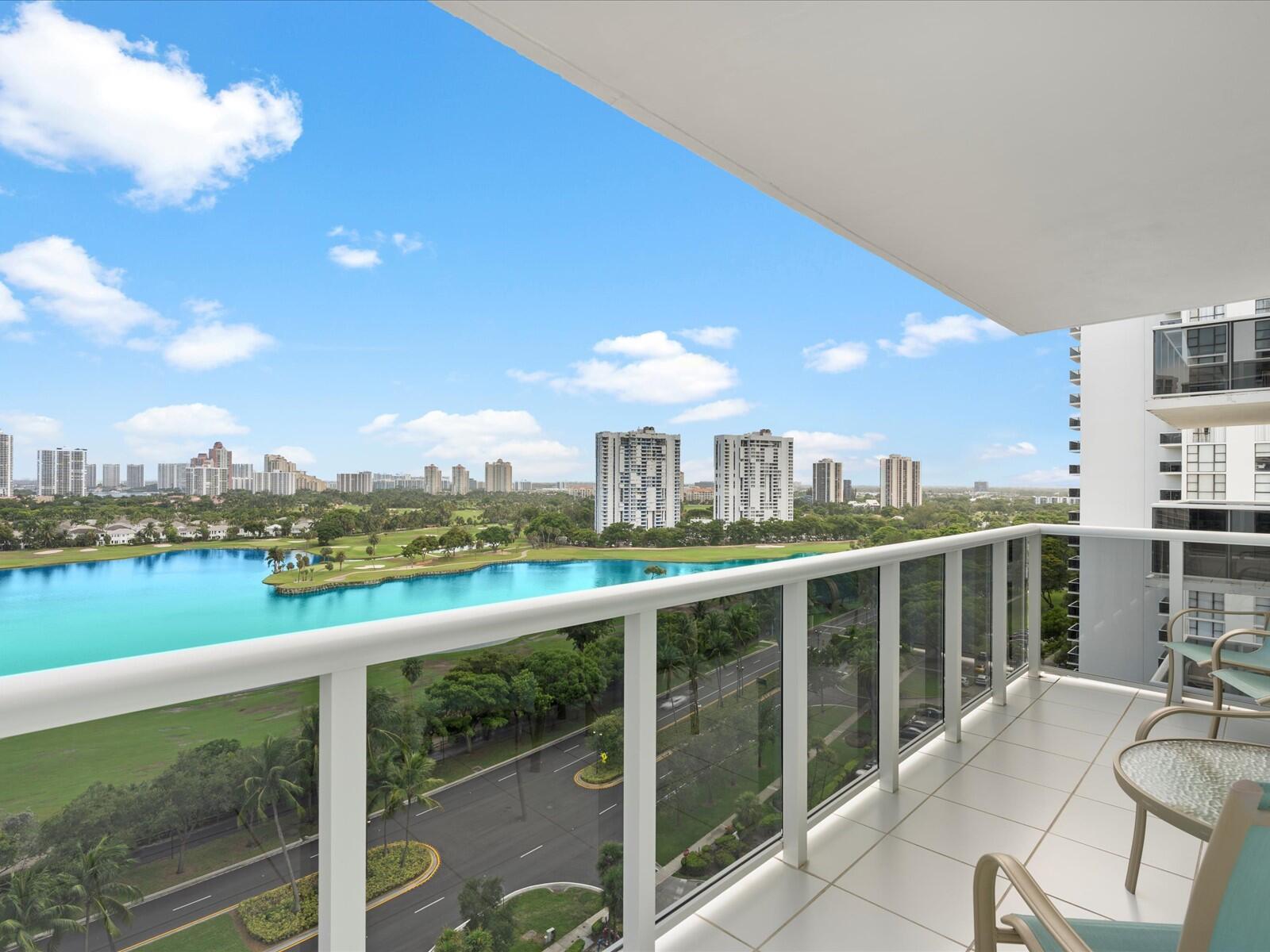 Stunning 16th-floor condo at El Dorado Towers in Aventura offering breathtaking panoramic views of Turnberry golf course, Intracoastal Waterway, and city skyline. This renovated & spacious 1-bedroom, 1.5-bath residence features tile flooring throughout and a semi-open kitchen with a pass-through wall designed for barstool seating, perfect for entertaining. Relax on the large balcony while enjoying beautiful sunsets and ocean breezes. The pool and BBQ area are currently being renovated and will reopen soon, adding significant value for new owners. Building amenities include a fitness center, sauna, clubhouse, and 24-hour security. Ideally located near Aventura Mall, beaches, Gulfstream Park, and Don Soffer Exercise Trail. Includes a very desirable covered parking space and storage locker.