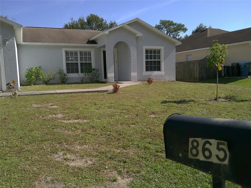 Comfortable 3/2 in Palm Bay. Single family home on quiet street. Open floor plan with 2 car garage.