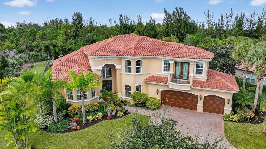 This  half acre cul-de-sac home is finished to an impeccable standard using extremely high-end materials. Luxury features such as custom built wood library, custom closet built ins, crown moldings, high end appliances and illuminated kitchen island. 2 primary bedrooms with spa like bathrooms. It strikes a perfect balance of luxury craftmanship and functional design, inviting unforgettable gatherings and serene family moments. From the dramatic foyer, wrought iron stair case and chef's kitchen to the tranquil master spa and resort- style outdoor spaces, every detail exudes sophistication and comfort. Indulge in a luxurious primary suite featuring a private sitting area, his/hers vanities & closets. This elegant home is surrounded on two sides by preserve. 500 gallon propane tank  generator