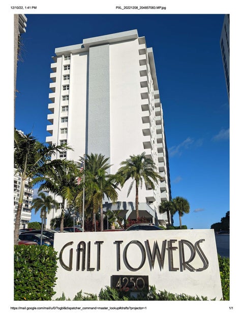 Tiny photo for 4250 GALT OCEAN Drive #11J, Fort Lauderdale, FL 33308 (MLS # B26088255)