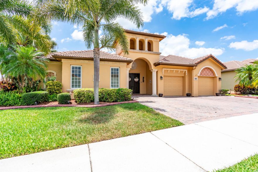 Step into timeless elegance with this stunning 4-bedroom, 3.5-bath Mediterranean courtyard pool home in a prestigious gated community. Thoughtfully designed with luxury in mind, this residence features a private guest or in-law suite with a separate entrance, perfect for visitors or extended family. The chef's kitchen boasts a natural gas cooktop and double oven, ideal for gourmet meals. Enjoy alfresco dining and entertaining in the expansive courtyard, a true oasis. Impeccable upgrades are showcased throughout in photos and video. Furnishings available for purchase directly from seller, outside of the sales contract. A rare opportunity not to be missed!