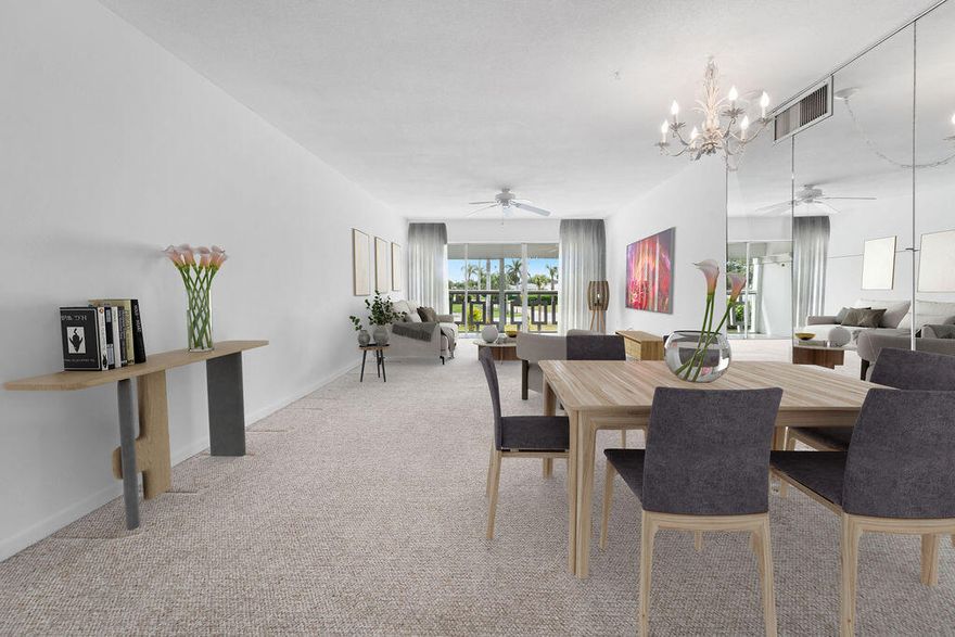 PRIME Tequesta Location!! Super clean, 2/2 condo, renovated primary bath, updated kitchen. The largest floor plan in the community, upgraded w/impact windows and has roll down shutters on screened patio plus a screened patio that is large enough for a table and chairs. steps away from charming shops, cozy cafes & state-of-the-art Tequesta Recreation Center. HOA fee  includes basic cable, water, property maintenance, reserve funding, and trash collection. Overall property insurance is billed one time a year. Located in the heart of Tequesta, has a pool, clubhouse and community laundry (right next door) and is perfectly situated just minutes from stunning beaches and the intracoastal waterway, offering the ultimate Florida lifestyle! Don't miss out on this amazing opportunity that provides the perfect year round or part time residence.