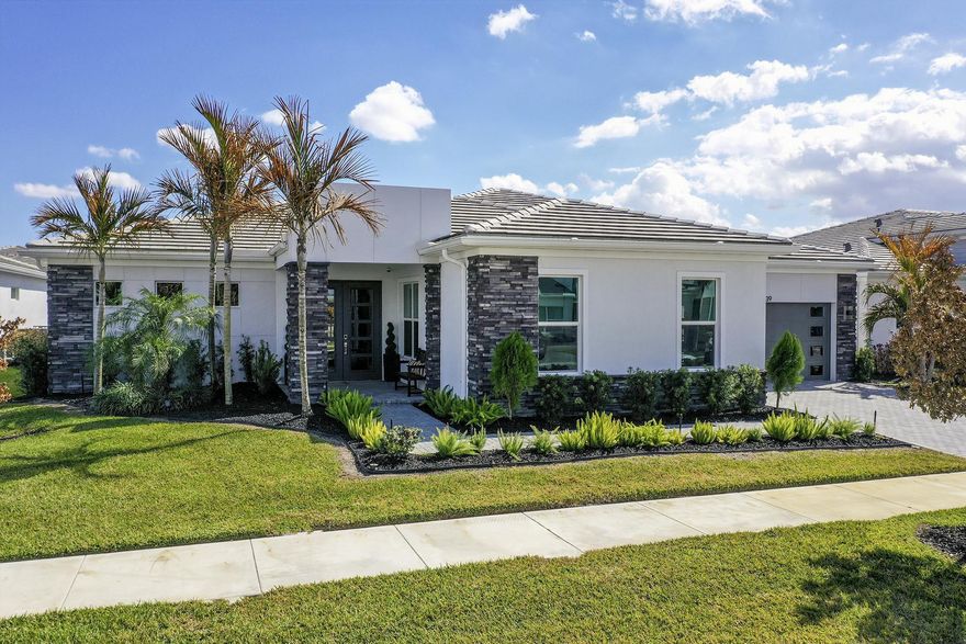 **PARTIALLY FURNISHED**
This stunning 2,809-square-foot single-story Conrad floor plan in the sought-after Seville at Tradition community delivers luxury, resilience, and effortless Florida living on the Treasure Coast. Featuring three bedrooms, two and a half bathrooms, and owner-added upgrades you won't find in standard new construction, this home is move-in
 ready and built for the long haul. As part of the original new build, insulated concrete form exterior walls and hurricane 
impact windows and doors throughout provide serious storm protection engineered into the home's foundation. The Conrad floor plan includes a separated owner's suite for a private retreat, a dedicated guest suite ensuring visitors enjoy their own space, and a versatile flex room that adapts to your needs--home office, studio, media room, or
whatever you envision. Corner sliding doors open to breathtaking lake views, seamlessly blending indoor comfort with outdoor beauty. The covered front porch invites relaxed evenings and warm conversations. Beyond the standard build, the current owners invested in thoughtful upgrades that
elevate every detail. Matching ceramic tile was installed throughout for a cohesive, polished look. Plantation shutters frame every window. The kitchen was enhanced with wood cabinetry featuring soft-close doors and drawers, a ceramic farm sink, cabinet lighting, and an oversized bar perfect for entertaining. An upgraded motorized retractable screen was added to the lanai, allowing you to enjoy lakefront views in comfort while keeping insects at bay. Security cameras, a video doorbell, and sensors
on every window and entryway provide exceptional peace of mind. Upgraded lighting throughout delivers a refined finish, while perimeter fencing creates privacy around your lakefront retreat. Furnishings include Office, Two Guest Bedrooms and Partial Living
Room (see all furniture included in last photo of listing). The Seville at Tradition HOA simplifies life with included yard maintenance and sprinkler system. Community amenities rival a resort--zero-entry oversized pool and cabana area, social and barbecue spaces hosting monthly activities for all ages, playgrounds, basketball and pickleball courts, dog parks, and walk and golf cart paths connecting directly to Tradition Town Center. A brand-new clubhouse and fitness center opening in May will elevate the experience even further. Location is everything, and this address delivers. Tradition Preparatory High School sits
minutes away, and a new elementary-middle school combo is under construction within walking distance. A new sports complex with walking trails is also coming to Tradition. Daily conveniences including Publix, The Fresh Market, and Tradition Village Center are all nearby, along with Tradition Hospital and serene Butterfly Park. On Florida's coveted Treasure Coast, where sunshine, opportunity, and community converge, this home stands ready for its next chapter. The combination of a rock-solid new build foundation with carefully selected owner upgrades means you get the best of both worlds--modern construction standards paired with personalized touches that make this house truly feel like home. Schedule your private showing today.