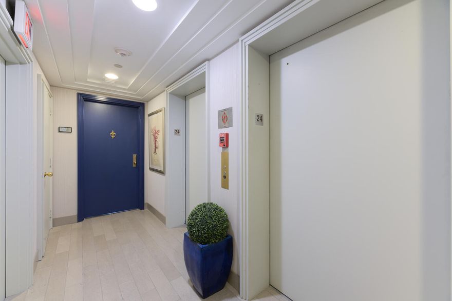 Sleek, modern and luxuriously fully renovated unit. Two bedroom, two and a half baths with sweeping views of the Ocean, Intracoastal Waterway, and the Island of Palm Beach. Over 2,100 total sq.ft. Generous living area. Features include Italian porcelain tile, Miele appliances, custom cabinets, hurricane impact doors and windows, custom walk-in closets, makeup vanity, designer quartz/porcelain countertops, motorized privacy shades, wet bar, surround sound, and ample storage space throughout. East and West exposures. Outdoor balcony offers exceptional living/dining space and water views. Full service, luxury building with 24-hour security, valet parking, concierge, two swimming pools, fitness room, conference room, and tennis court with pickleball. Pet friendly. Easy distance to all that the area has to offer: shops, restaurants, CityPlace, Kravis Center and Norton Museum of Art, ocean beaches and Palm Beach nightlife. Call today to preview this move-in ready residence. No expense spared. A must see.