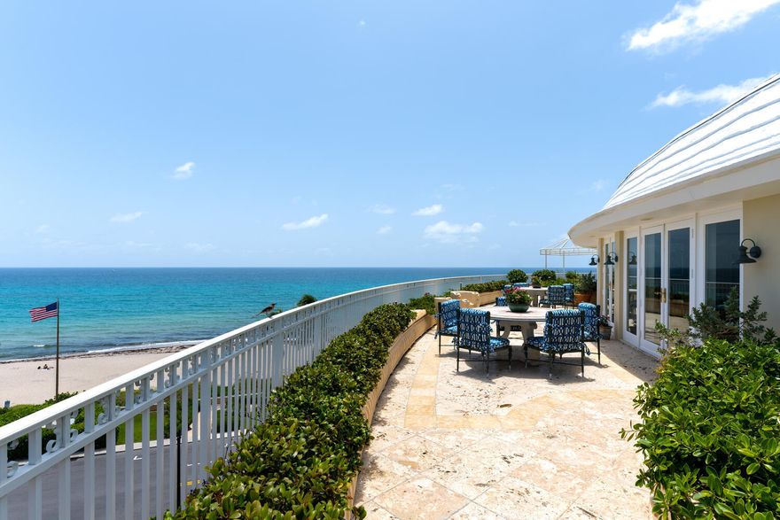 Once in a Lifetime Opportunity...There is only One!  In-Town, Oceanfront Penthouse with an approximate 3,000 sq. foot wrap around terrace with unobstructed direct ocean views, including views North to The Breakers. This exquisite, custom renovated 3 bedroom, plus office penthouse is without a doubt the most spectacular apartment in Palm Beach.  Every  room accesses the oceanfront terrace via impact French doors with unparalleled direct ocean views.