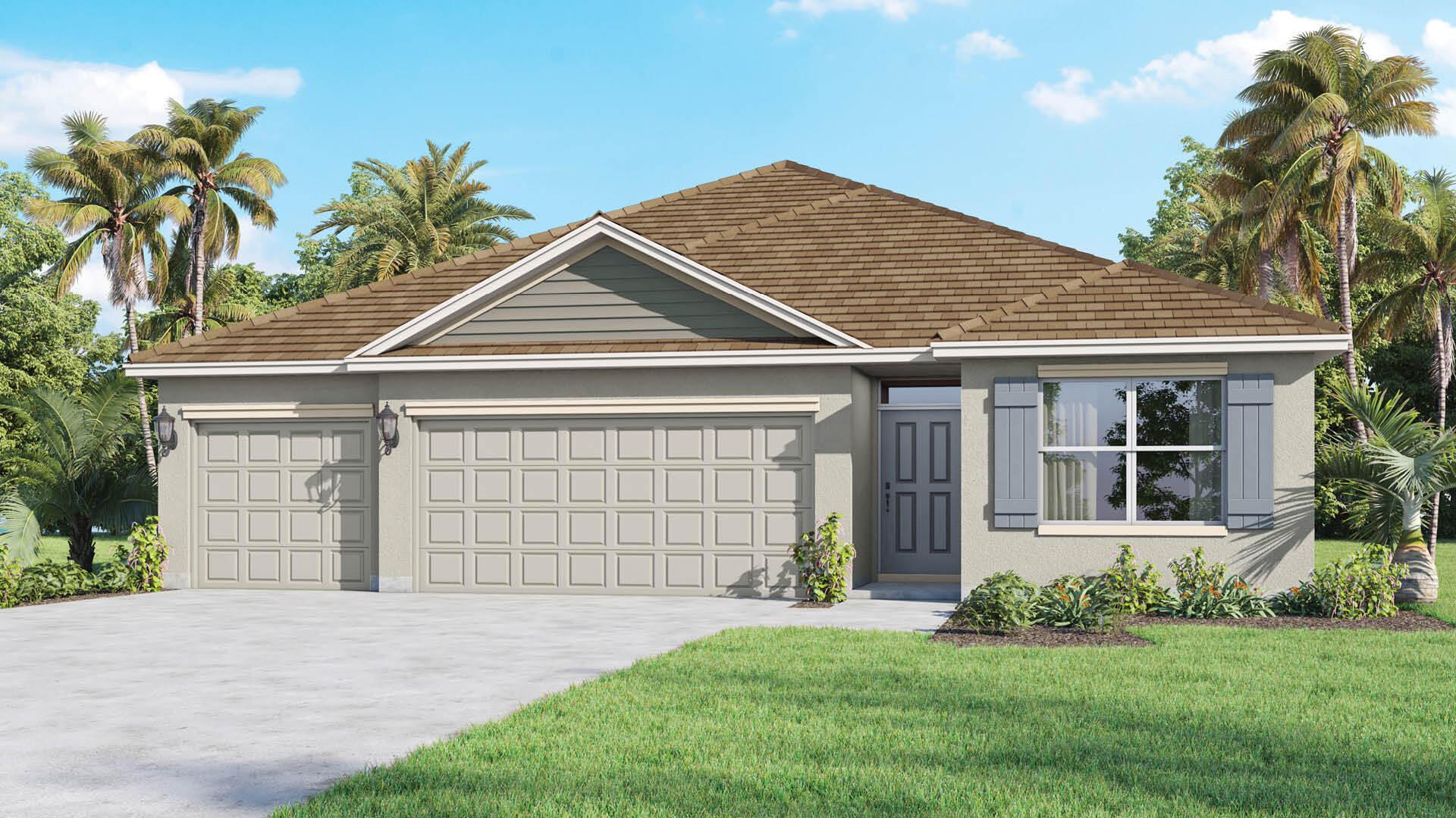 This beautifully designed, all-concrete block, one-story home features an efficient floor plan. The foyer leads to two guest bedrooms sharing a full bath and a third with an ensuite. A laundry room and linen closet are across the hall. The three-car garage includes openers, with ample parking on the wide driveway. Located in a boat and RV-friendly area with no HOA restrictions. The kitchen boasts an expansive island, quartz countertops, oversized undermount sink, and a large pantry. The private master suite offers a luxurious bath, double vanity, walk-in closet, and shower/tub combo. Luxury vinyl plank flooring throughout main living and wet areas. Smart home technology included.