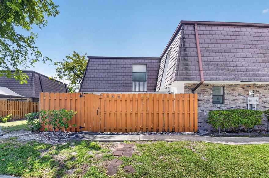 This spacious 2-bedroom, 2.5-bathroom townhouse features a functional two-story layout with dual primary suites—perfect for privacy and flexibility.  Enjoy a low HOA fee of $435/month, which covers exterior building insurance, Hotwire basic cable, lawn care, property management, and access to the community pool.  Prime location! Walking distance to Publix, Starbucks, banks, shops, houses of worship, and Del Prado Elementary School. Just approximately 7 miles to the beach, with easy access to I-95 and the Turnpike.  Great opportunity for investors—rent immediately after HOA approval.  All measurements are deemed reliable but should be independently verified by the buyer.