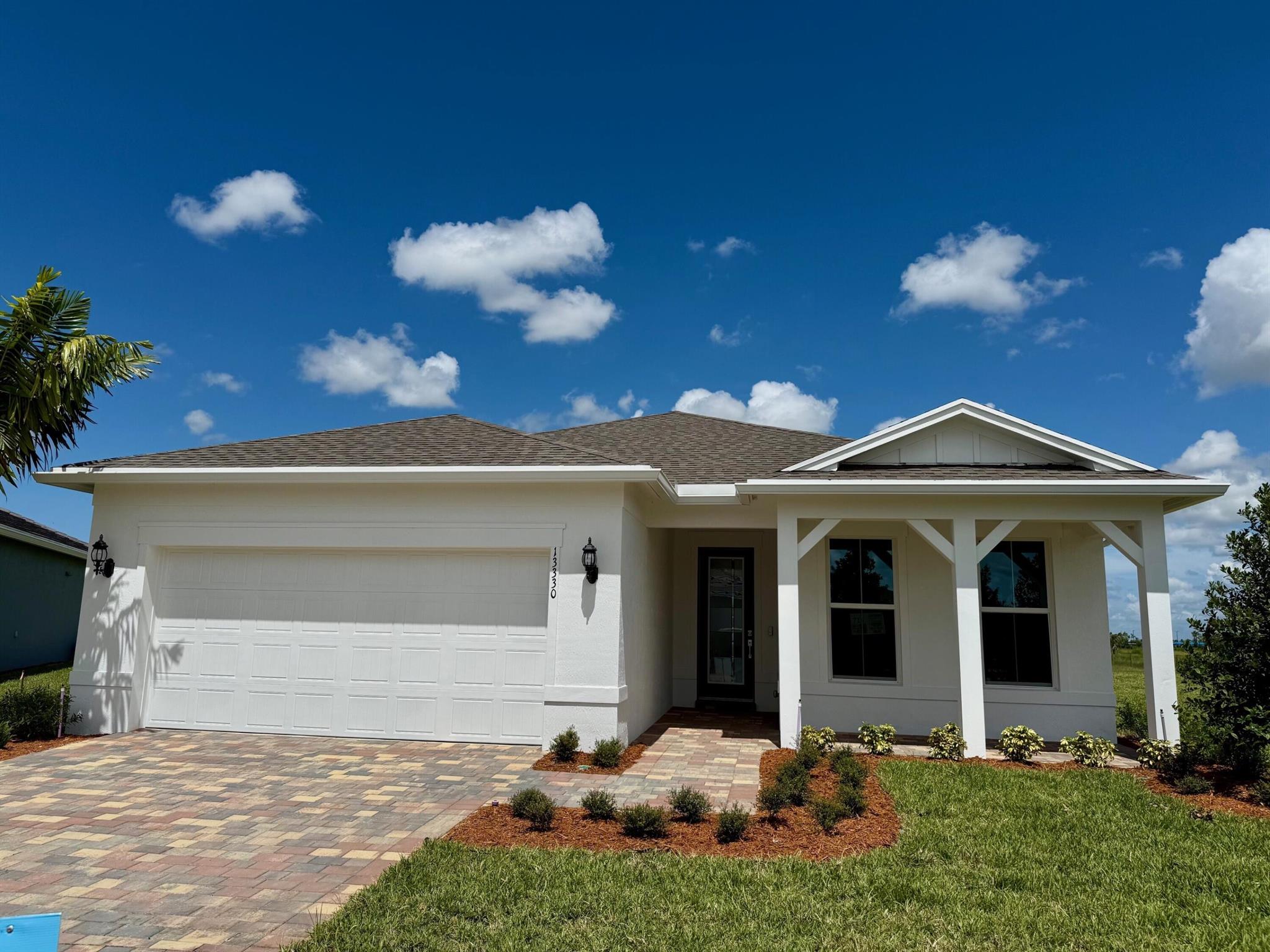 NEW CONTRUCTION: Oversized Homesite on Cul-du-sac street. Gorgeous 3 bedrooms plus an enclosed den with double doors, accompanied by 2 full bathrooms. Step into the spacious interior adorned with stunning oversized tile flooring that seamlessly flows throughout the entire home. The impressive Built In kitchen boasts White cabinets with quartz countertops and full height backsplash. Come elevate your active lifestyle here!