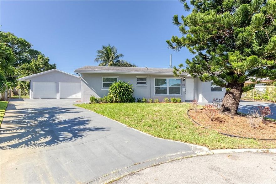 Updated 4 bedroom 2 bath pool home with 18 inch tile floors throughout, split bedroom floor plan in Deerfield Beach. This home was restored in 2020 with New Wood Kitchen cabinets with Quartz Counter tops, New Bathrooms, New Electrical System, New Plumbing throughout, New tankless hot water, New HVAC system, new doors including garage doors,  New Pool, LED Lighting throughout, All New Windows with Aluminum Hurricane Shutters, full wrap aluminum rain gutters and replace attic insulation. Tons of room in finished oversized 2 car garage to convert to a workshop or studio. All work done with Permits! House is near everything; Beach, Dixie Highway, I-95, Sawgrass Expressway, Boca Raton, etc..
