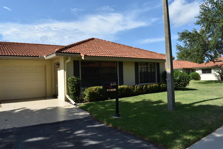 SPACIOUS 2 BEDROOM/2 BATH VILLA-UPDATED KIT WITH STAINLESS STEEL APPLIANCES AND LARGE PANTRY-ENCLOSED PATIO-MASTER BEDROOM HAS LARGE WALK-IN CLOSET-TILE THROUGHOUT EXCEPT SECOND BEDROOM THAT HAS CARPET-A/C IS 5 YEARS OLD-BENT TREE VILLAS OFFERS AMENITIES INCLUDING A POOL WITH BAR-B-Q GRILLS,CLUBHOUSE WITH BILLIARDS AND A LIBRARY-COMMUNITY IS LOCATED CLOSE TO SHOPPING, RESTAURANTS, MAJOR HIGHWAYS, AIRPORTS AND THE BEACH-PETS ALLOWED ONLY EMOTIONAL SUPPORT ANIMAL OR SERVICE ANIMAL ONLY WITH BOARD APPROVAL.