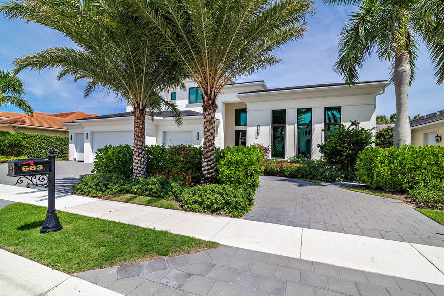 Brand New Construction! Stunning custom estate home on a spectacular lot in the private Country Club Community of Frenchman's Reserve. This Carribean-Modern Design with 5,006 sq. ft. under air and 6,606 sq. ft.under roof offers 4 bedrooms 5 bathrooms and a powder room. The first Floor offers an Owner's Suite with His and Her Bathrooms, Formal Dining Room, Formal Living room with European ventless Fireplace with Marble and Wood Surrounds, Club Room with Wet Bar, Fabulous Gourmet Kitchen with top of the line Appliances, walk in Pantry, Breakfast Nook and Family Room opening to the Covered Lanai. The Second Floor includes 3 Bedrooms and 3 Bathrooms. 4 Car Garage with capability of 4 Car Lifts, Covered Lanai and Summer Kitchen with DCS Gas Grill, Refrigerator