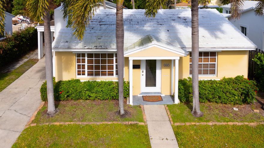 Welcome to this elegant home offering timeless Palm Beach appeal original estate located at Toledo In, built in 1950, this 2BR/1BA home sits on an oversized lot just a short walk to Flagler Drive and experience jogging, bicycling or just walking and overlooking our gorgeous intercostals water way. Also walk to South Olive park and take joy from paying tennis, soccer, Racket ball, Basket ball among much more to offer. Sizeable Living/dining area, cozy fireplace, large windows fill the home with natural light. Move in today and enjoy custom fabulous eat-in kitchen & cabinetry, tropical landscaping provides a serene private retreat just minutes away from fine dining and Shopping. Experience the most of Palm Beach sophistication, this elegant home offers timeless Palm Beach appeal