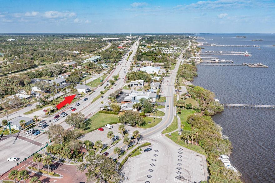 Available Now! Fronting US 1! Spacious 2 room suite with separate entrance, in first floor duplex. Renovated in 2023 with a coastal vibe, this 2-room suite is approximately 500 sq ft total. Shared bath. Great visibility and building signage on US 1 along with superb off-street parking. Highly trafficked road! Just 500 feet from the Indian River Lagoon and waterway! Center of town between Main Street & Jefferson intersections. Great way to expand or start your business. The other suite is occupied by a real estate firm. 1- or 2-year lease.