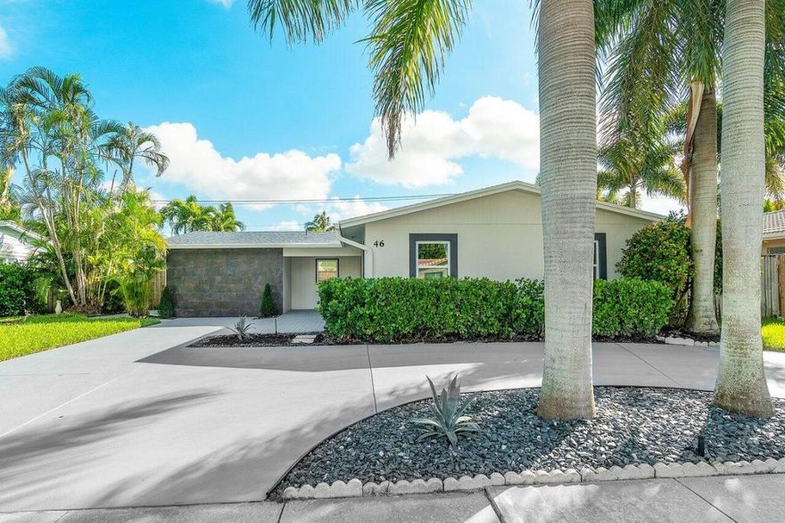 ANNUAL RENTAL. This fantastic East Boca Raton property has just gone through a complete gut-renovation and is absolutely stunning. ABSOLUTELY EVERYTHING IS BRAND NEW! All furniture is brand new! 3 bedrooms, 3 full baths, 1 half bath (cabana bath) with a large pool, outdoor shower and a covered outside bar. 
Brand new roof, A/C system, pool deck and equipment, landscaping, custom lighting, kitchen cabinets, quarts countertops and backsplash, all new appliances, impact windows. Backyard is completely fenced in and provides full privacy. Walk or bike to Downtown Boca Raton, Mizner Park & Boca Raton Beaches. Zoned for some of the best public schools in South Florida.