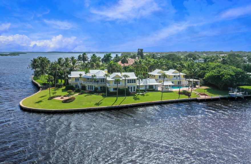 When you buy this house, you are living the Florida dream! Surrounded w/ water views from every room, this amazing key west style home has all the amenities any 5 star resort could offer. Located in the coveted Archipelago community in So. Sewall's Pt, this privately gated lot is a premium oasis w/ 300+ feet of waterfront, w/ layers of panoramic views of the intercoastal waterway. Completely renovated since 2013, this house is finished w/ the highest quality of craftsmanship. Enjoy the sunny days and gentle winds, whether it be on the second floor covered balcony, covered summer kitchen or the oversized pool & spa coupled w/ a separate guest house & cupola.  Complete with a concrete seawall and dock with lift, this estate is an once in a lifetime experience.