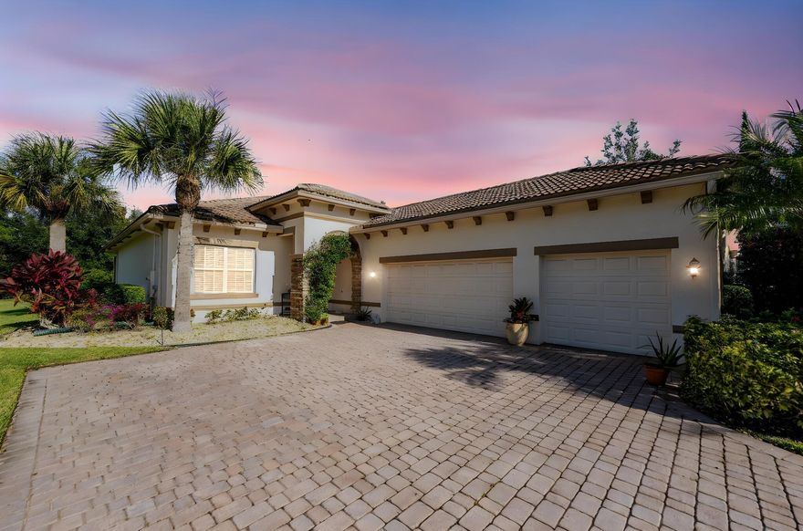 Discover this meticulously maintained 3-bedroom, 2.5-bath CBS home that includes a 3-car garage, living room, and formal dining. You will love the open-concept with volume ceilings and a layout that seamlessly connects the living, and kitchen areas. The modern island kitchen features large-tile floors, granite countertops, wood cabinets, a breakfast nook, coffee bar and stainless steel appliances, perfect for everyday use and hosting guests. Large master suite, walk-closets, dbl vanity and garden tub! Crown molding, tray ceilings and designer fixtures add an elegant touch! Relax in the spacious living room that opens up to a screened porch, sparkling POOL, and nearly half-acre private yard. The pool and patio are perfect for entertaining and summer fun!