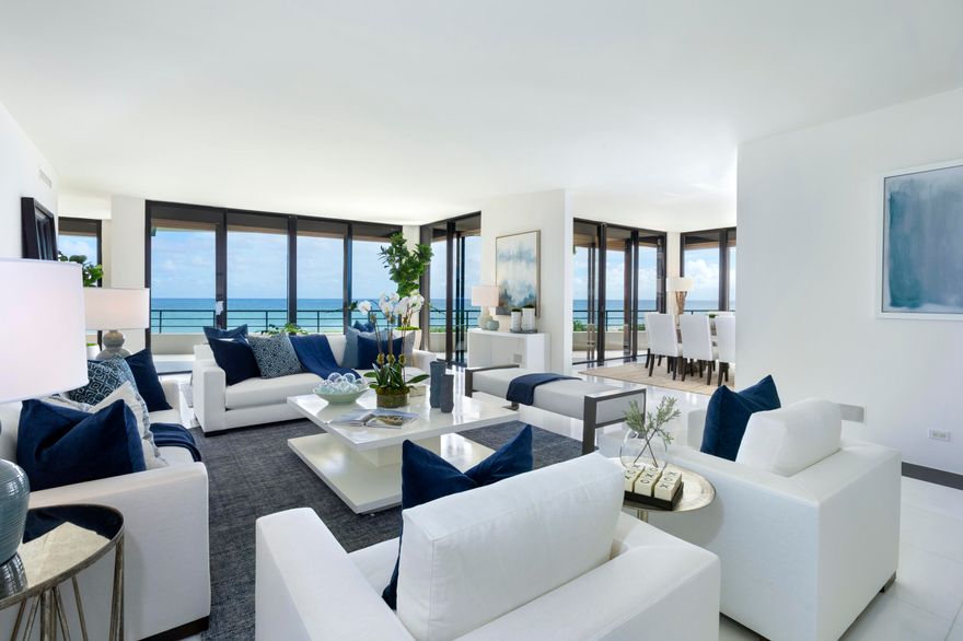 Direct oceanfront! 
Rare & spectacular Leverett House offering.  Few oceanfront condominiums of this size exist in-town in Palm Beach:  4,600+ square feet with 4 bedrooms, 5 full baths, 1 half bath & a private pool side cabana. Gorgeous views from all principal rooms. Lovely volume.  Comfortable terraces with breathtaking turquoise Atlantic ocean views! DISCLAIMER: The written and verbal information provided including but not limited to prices, measurements, square footages, lot sizes, calculations and statistics have been obtained and conveyed from third parties such as the applicable Multiple Listing Service, public records as well as other sources. All information including that produced by the Sellers or Listing Company are subject to errors, omissions or changes without notice and should be independently verified by any prospect for the purchase of a Property.  The Sellers and Listing Company expressly disclaim any warranty or representation regarding all information.  Prospective purchasers' use of this or any written and verbal information is acknowledgement of this disclaimer and that Prospects shall perform their own due diligence.  Prospective purchasers shall not rely on any written or verbal information provided when entering a contract for sale and purchase.  Some affiliations may not be applicable to certain geographic areas. If your property is currently listed with another agent, please do not consider this a solicitation for the listing. In the event a Buyer defaults, no commission will be paid to either Broker on the Deposits retained by the Seller.  "No Commissions Paid until Title Passes."  Copyright 2019 Listing Company. All Rights Reserved.