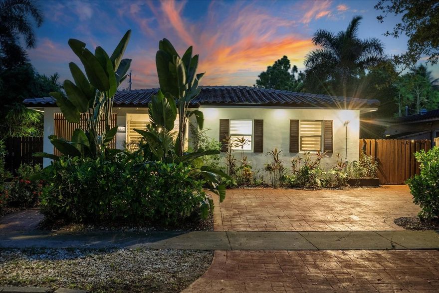 This beautifully updated 3-bedroom, 3-bath home in Hollywood blends comfort and convenience with thoughtful upgrades throughout. A brand-new roof, upgraded electrical panel, PVC pipes, and improved HVAC provide peace of mind, while the remodeled kitchen showcases Bosch appliances and modern finishes. The bathrooms include stylish updates, with one featuring a relaxing jacuzzi tub. Fresh paint, new tile flooring, custom blinds with a remote control, and ceiling fans add to the move-in ready feel. The property also offers an in-law suite with private entry, currently used as a short-term rental generating $1,500–$2,000 per month. Outdoor spaces are enhanced with new landscaping for added privacy and fruit trees including mango, fig, pomegranate, lemon, and lime, creating a welcoming retreat.