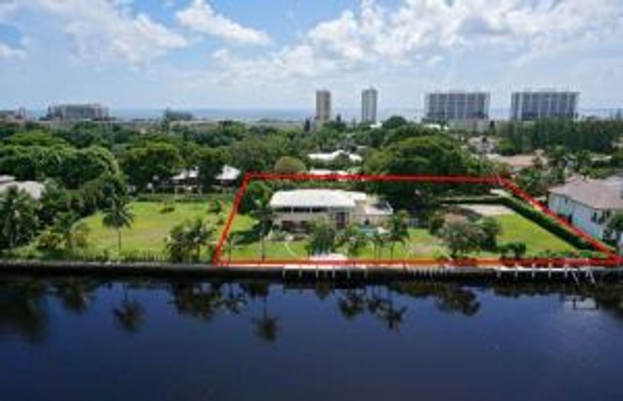 Build your dream home on this exceptional lot, which features expansive views of the Intracoastal Waterway. 248' of deep water surrounds this one-of-a-kind property in one of the most desirable communities of Old Boca Raton's ''Estate Section''. This magnificent property offers incredible deep water dockage. Walking distance to the Boca Resort & Club, Boca Beach Club, the beach, restaurants and retail.