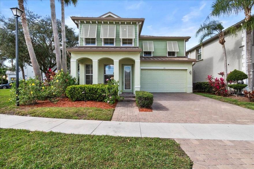 Welcome to this beautifully updated home in the desirable Palm Beach Plantation community. Featuring 3 bedrooms plus a large loft & den, & 2.5 baths, this home offers flexible living space & modern comfort. Recent upgrades include a NEW ROOF, impact glass slider doors, & Levolor automatic blinds. The stunning kitchen showcases Quartz countertops, a large island with storage, stainless farmhouse sink, touchless faucet, & stainless appliances including a Viking gas oven & sleek pull-out microwave. Luxury vinyl plank flooring throughout, complemented by a Ring doorbell & camera system. Enjoy the private covered patio overlooking a heated pool & spa with a tranquil lake view—perfect for relaxing & entertaining. This exceptional home offers the ideal Florida style—don't miss this opportunity!