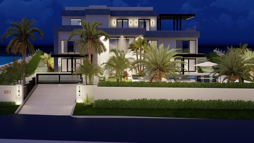 Unparalleled Oceanfront magnificence, specifically designed to enhance incredible Ocean sunrises in the morning and Intracoastal Waterway sunset views to end the day in all rooms. Every desirable luxe amenity is combined to create the ultimate, South Florida oasis at this five-bedroom, Oceanfront/Intracoastal masterpiece. Take in the view of your 100'+ yacht in the ocean or out front from the multitude of balconies and eclectic private enclaves throughout the estate. Winter 2023 Owner financing available.