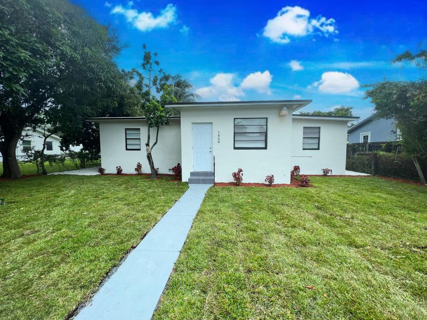 An absolute gem in a tranquil Miami neighborhood, this must-see home boasts 3 bedrooms, 2 bathrooms, and a bonus sitting room. Meticulously renovated with brand new AC, electrical, and plumbing. The kitchen showcases modern cabinetry, stunning granite countertops with leather finish, and will be equipped with SS refrigerator, microwave, and glass-top stove/oven before the closing. The smartly designed layout features a split plan with a large master bedroom on one side and two bedrooms and 1 bathroom on the other. Large primary bedroom featuring an en-suite bathroom and walk-in closet. The lot features a very large, pool sized backyard as well as large front yard, all fully landscaped. Schedule your showing today.