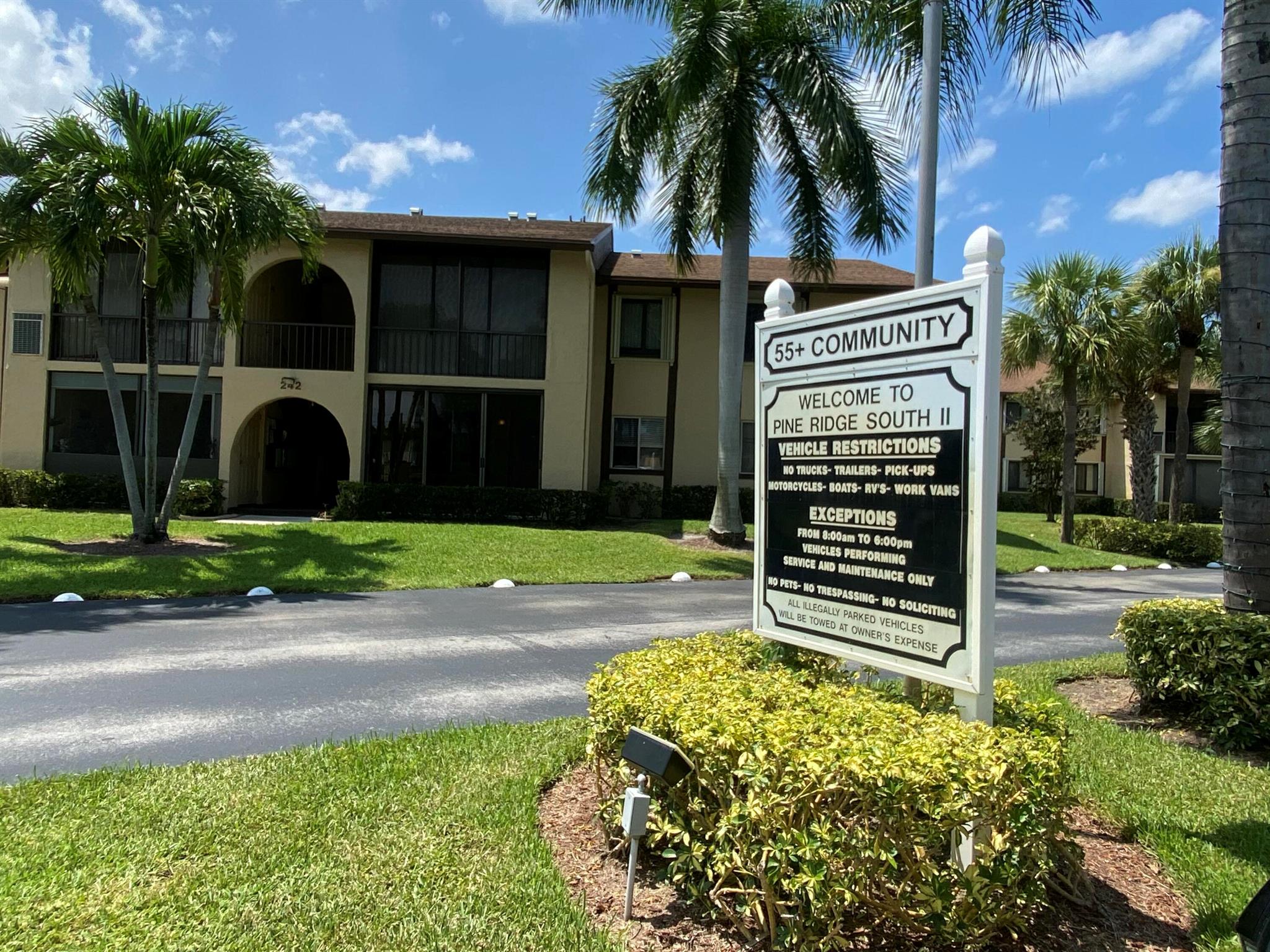 Mrs. Clean lived here. Tons of bright natural light in this unit! Brand new kitchen, please refer to kitchen design pictures. Quiet 1st floor unit with a designated parking spot immediately across from the walkway fo easy access with groceries and shopping. Lovely 55+ community that is safe and close to everything. Nicely situated in PBC. Ample guest parking for visits from family and friends. Pool is close-by and community is pretty active. Move-in ready!