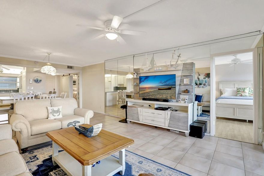 You will LOVE the sunset views from this beautiful, 2 bed 2 bath split floor plan, ocean front, penthouse condo located in the heart of the newly developed Pompano Beach! This condo offers new bathrooms, new appliances, freshly painted, all new furniture, breakfast bar, washer/dryer, cable & internet. Only 7 stories high and open atrium gives you natural lighting all day long! Beautiful renovated club house with a gym, kitchen/function area to enjoy parties with your family and  friends! The clubhouse and pool are ocean side with private entry onto the beach. Secured entry into your Condo, clubhouse and beach. LOCATION is key! Walking distance to restaurants, shops, Pompano Beach Pier and the intracoastal where you can sit and watch the yachts go by. No pets. 40 year  inspection passed