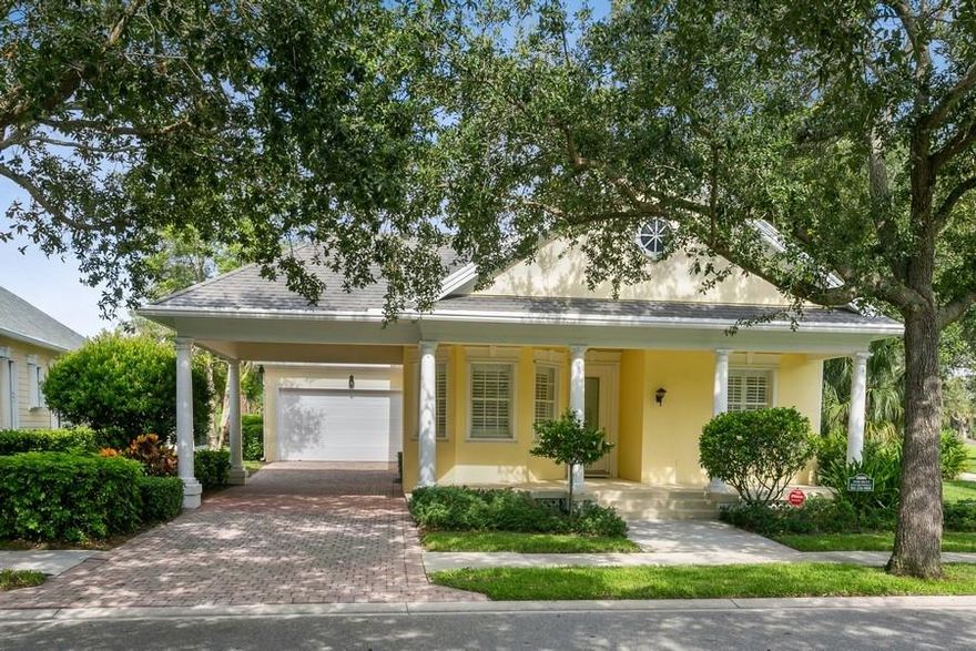 Unbelievable golf course and lakefront views in the Island of Abacoa. Screened patio with sparkling pool, crown moulding, 18'' tile floors, whole home A/C purification system. Pristine condition, single family home, 2 car garage plus carport, shows like new. Will consider pets. Supra, vacant, show.