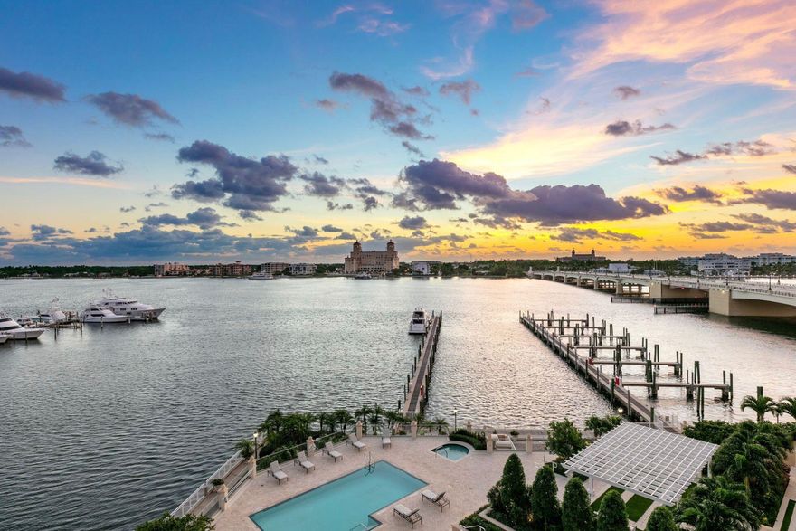 Welcome to Estate Tower Residence 502, an exceptional 4 bed, 4.5 bath residence overlooking breathtaking views of the Intracoastal, Palm Beach, and Atlantic from within West Palm's prestigious One Watermark Place. Become immersed in the sights of both sea and city from the moment you exit your private elevator foyer into the remarkable 4,475 sq. ft. of open living spaces, including a gourmet kitchen with custom finishes and state-of-the-art appliances, and a stunning 712 sq. ft. private terrace perfect for entertaining. A boutique building of just 48 waterfront residences, the renowned One Watermark Place offers a full-service lifestyle & resort-quality amenities to its residents, including a newly completed full-service marina with 22 slips for vessels ranging from 46-100 ft. in length.