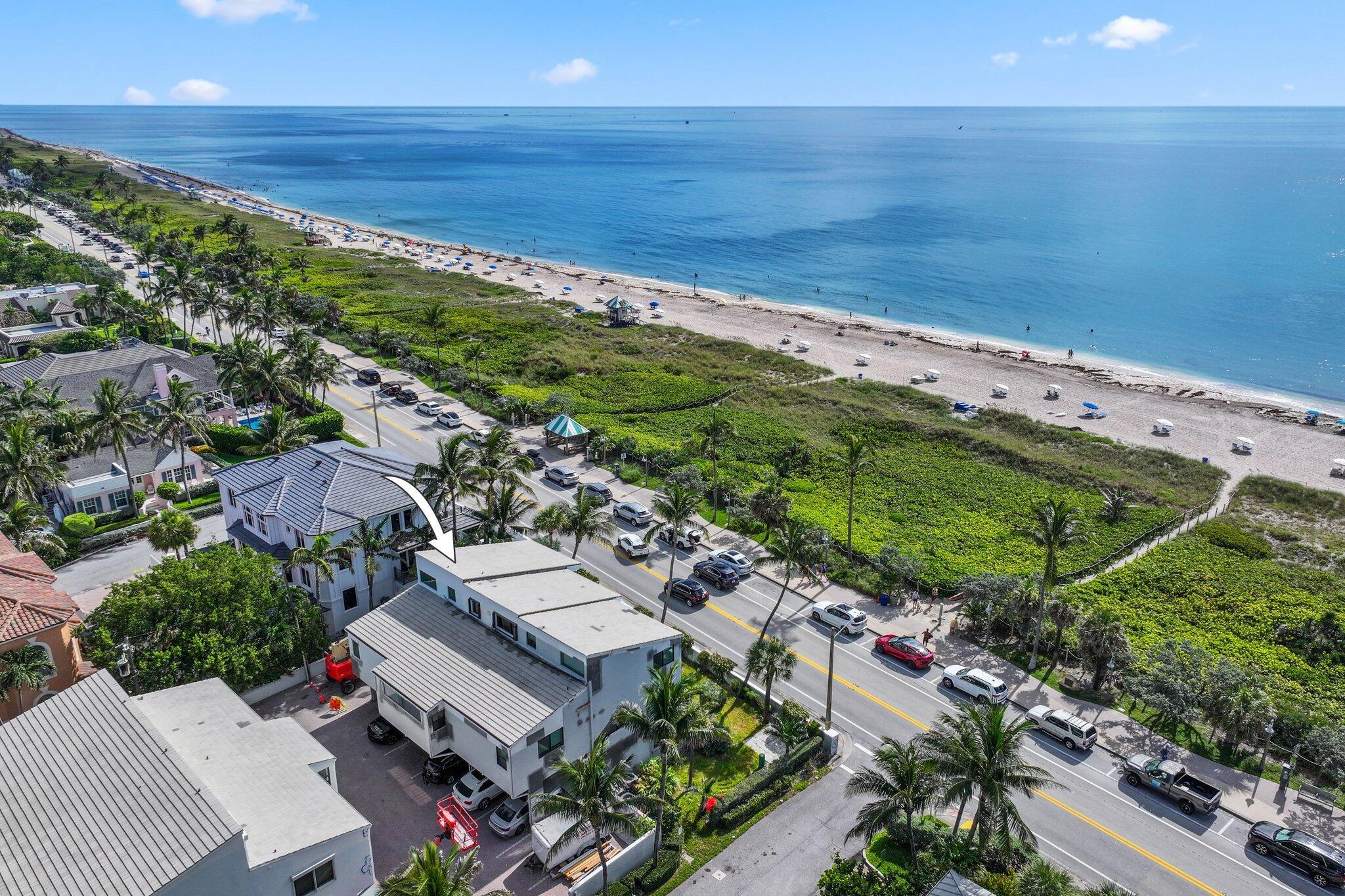Spectacular direct OCEANFRONT WATER VIEWS with direct beach access. There are only three townhomes in Delray Beach's Windermere that directly face the ocean - and this is one of them! This light, bright and completely updated corner unit townhome features incredible unobstructed ocean views from the living room, kitchen, and master bedroom. And it's just three short blocks walking distance to Delray Beach's most prestigious Atlantic Avenue, where first class shopping, award winning restaurants, bars and entertainment are located. The entire home was recently renovated with contemporary and tasteful finishes and was just newly furnished throughout. Feel like you're always on vacation by waking up to the sights and sounds of the Atlantic Ocean and taking your daily walk on one of