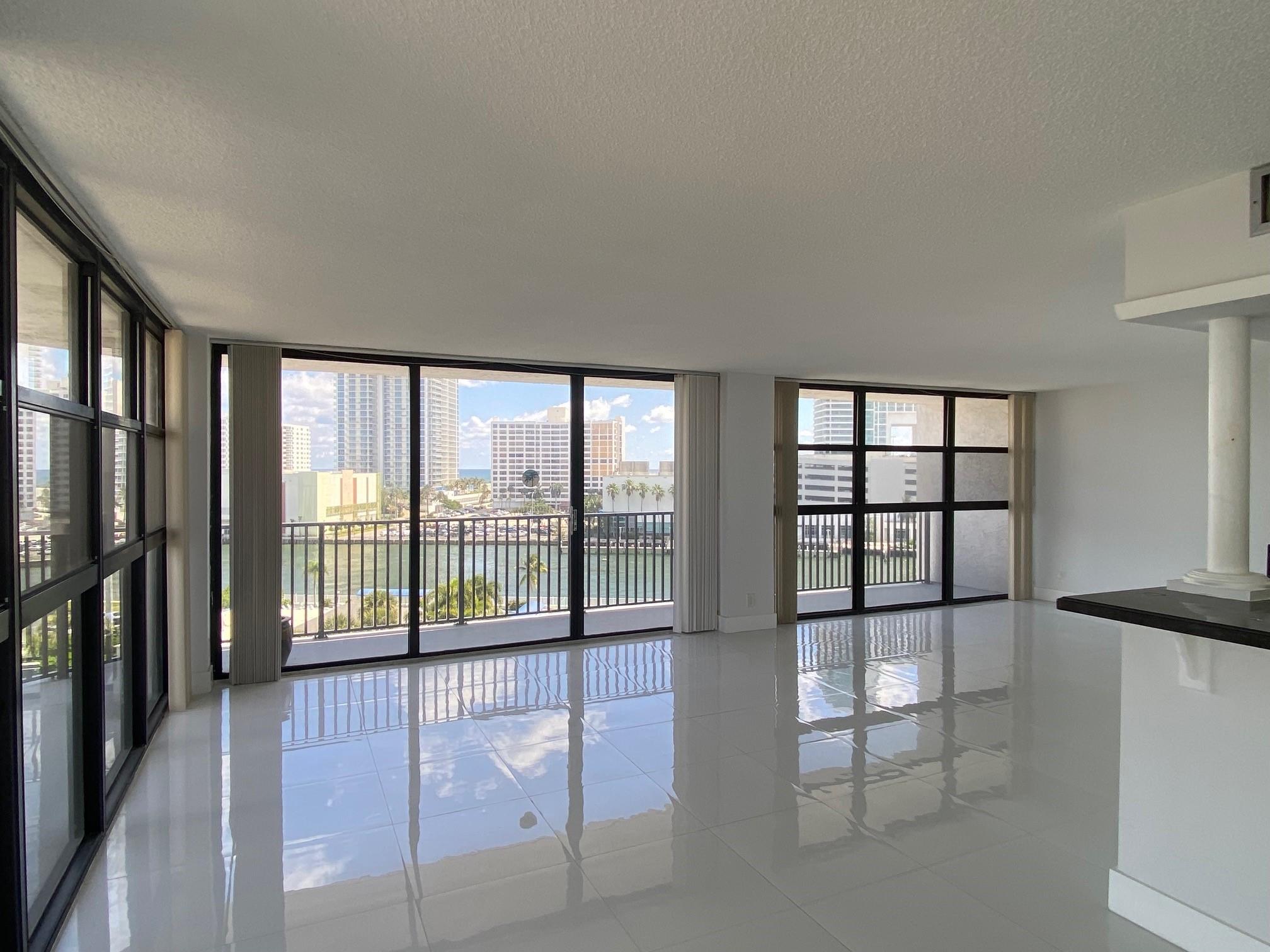 Stunning intracoastal views from this spacious corner unit apartment in the desirable Three Island community of Hallandale Beach. This waterfront lifestyle apartment has 2 split beds, 2 large full baths, Walk-in closet, open kitchen with granite countertop breakfast bar, generous living and dining room with white shiny tiles that add a touch of contemporary look, expansive balcony. Appliances, washer & dryer hookups for added convenience.
Clubhouse, resort style, tennis court, pool, sauna, game room, gym, shuffleboard, bike room, library. 24Hrs security, covered parking, water, cable and trash included on rent. Walking distance to the beach, easy access to Gulfstream Park, all major highways and short drive away from downtown Miami. 2 years rental permitted by the Condo Association.