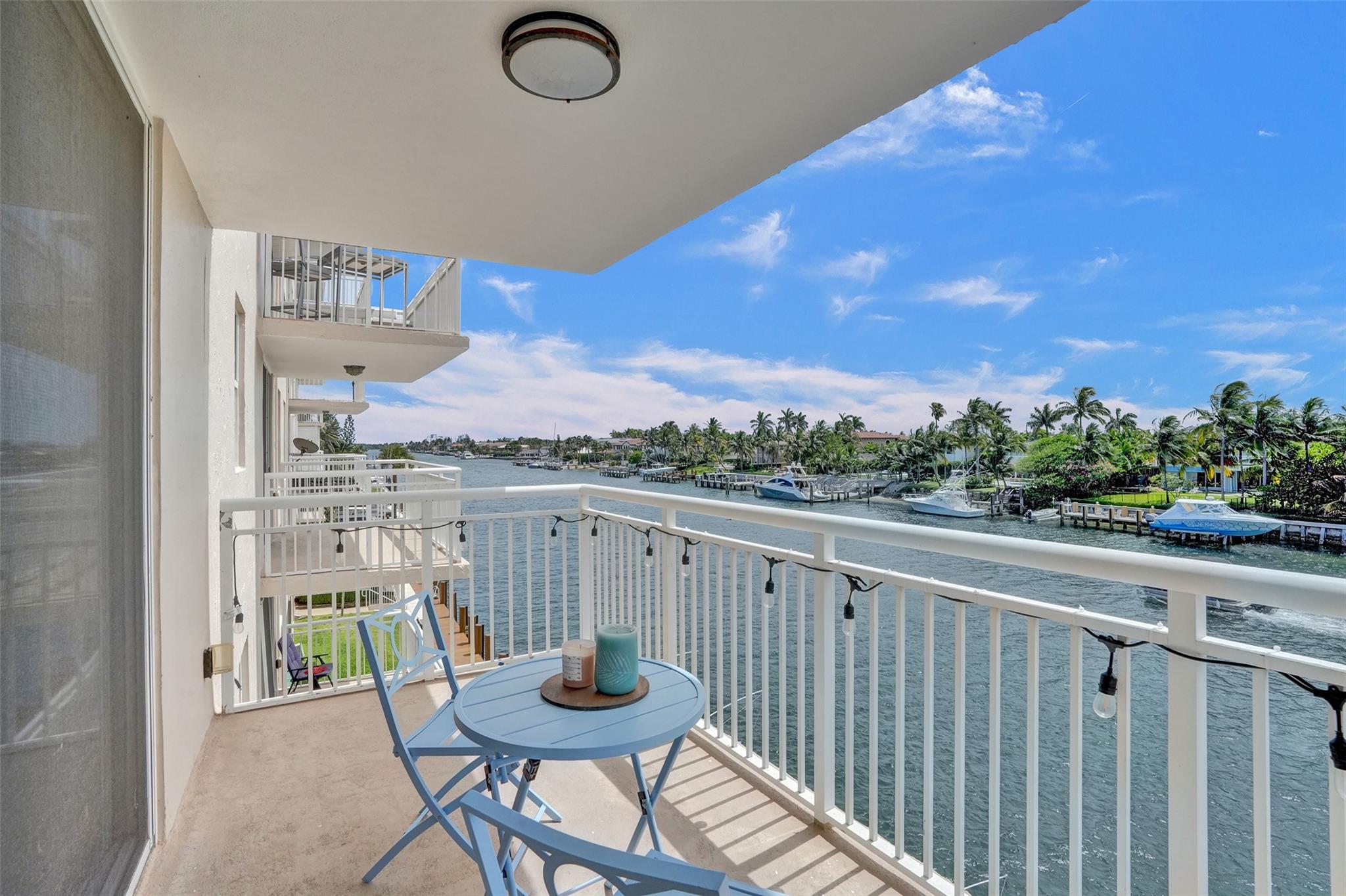 BEAUTIFUL, UPDATED, FULLY FURNISHED, TURNKEY UNIT WITH SPECTACULAR, DIRECT INTRACOASTAL VIEWS. SPACIOUS KITCHEN WITH UPDATED APPLIANCES, TILE FLOORING THROUGHOUT, IMPACT WINDOWS AND SLIDING DOOR, OPEN BALCONY WITH INCREDIBLE VIEWS, SPACIOUS PRIMARY BEDROOM WITH INTRACOASTAL VIEWS AND SPACIOUS WALK IN CLOSET, OCEAN ACCESS WITH POOL AREA AND COMMUNITY ROOM ON THE OCEAN SIDE, CARPORT PARKING SPACE WITH PLENTY OF GUEST PARKING, EXTRA STORAGE AREA, LAUNDRY FACILITY ON EACH FLOOR, GRILLS, SHUFFLE BOARD AND EXERCISE ROOM. NEAR PLENTY OF RESTAURANTS, GOLF, TENNIS AND PICKLE BALL. MINUTES FROM DEERFIELD BEACH AND POMPANO BEACH.