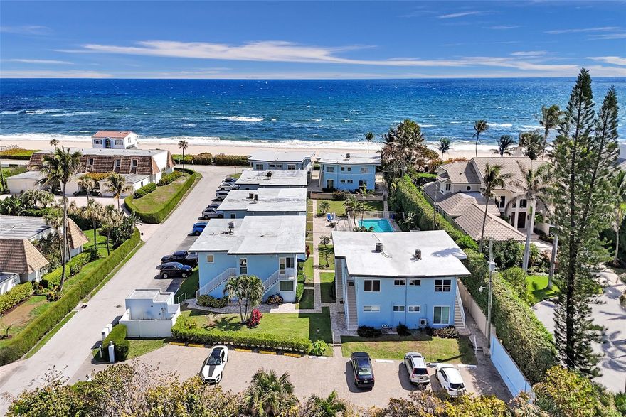 Live the ultimate beachfront lifestyle in this charming boutique community! Perfect for a seaside pied-à-terre or fulltime residence, this highly desirable second-floor unit offers partial ocean views, impact glass, a New kitchen, on
demand hot water, and a newer AC. Just steps from private beach access, shared storage on first floor. enjoy one of
South Florida’s most pristine and exclusive shorelines. Conveniently located 3.5 miles from Delray Beach and
Atlantic Ave, 15 minutes from Palm Beach Airport, and 25 minutes to Palm Beach Island, this is coastal living at its finest!