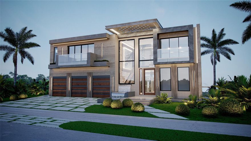 This newly constructed waterfront modern home by Soverns Developers combines luxury with a prime location and a newly constructed 80' seawall. Designed by the award-winning Barretta and Associates, the residence boasts architectural excellence with 5 bedrooms, 5 full bathrooms, and 2 half bathrooms. The main suite offers a private balcony, while the VIP suite ensures ultimate comfort. A tastefully appointed home office and a chef-inspired kitchen with Wolf and Viking appliances elevate the interior. A 3-stop custom glass elevator connects each floor, leading to a rooftop terrace with breathtaking views. Outside, enjoy a custom pool, spa, and a covered terrace with a built-in BBQ, ideal for outdoor entertaining. A 3-car garage adds convenience to this home of pure elegance.