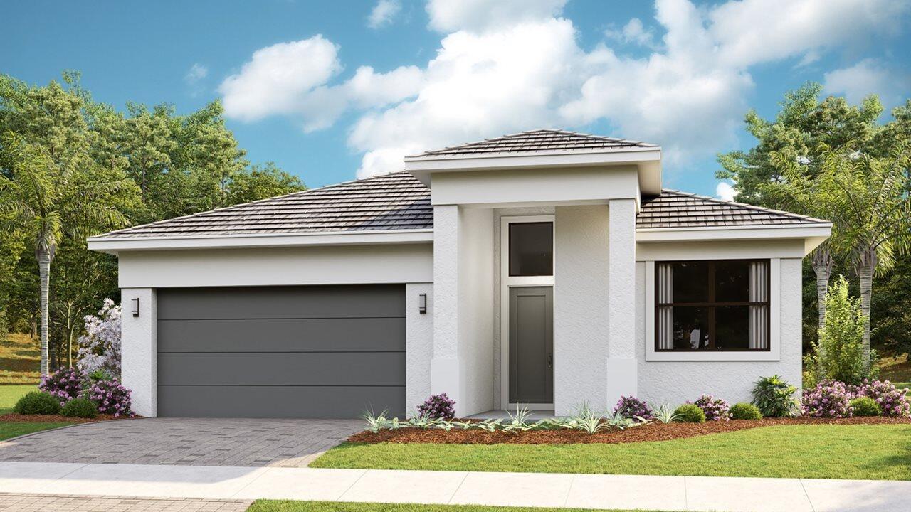 OCTOBER 2025 * Madison model, located on an oversized homesite in PGA Village Verano. This home features 3 bedrooms, 3 full bathrooms, a flex room, and a 2-car garage. The kitchen features a gourmet setup with a GE Profile appliance package, complemented by 42-inch upgraded cabinets that include a five-drawer stack, cabinet crown molding, and a full cabinet panel package. It boasts upgraded quartz countertops and backsplash, along with laminated wood flooring for a refined finish. Additional highlights include under-cabinet lighting and a stainless-steel single bowl undermount sink, offering both style and functionalityDesigner features include upgraded laminated flooring throughout, shower in lieu of tub in Bath 2, frameless shower in owner's bath, and upgraded lighting package.