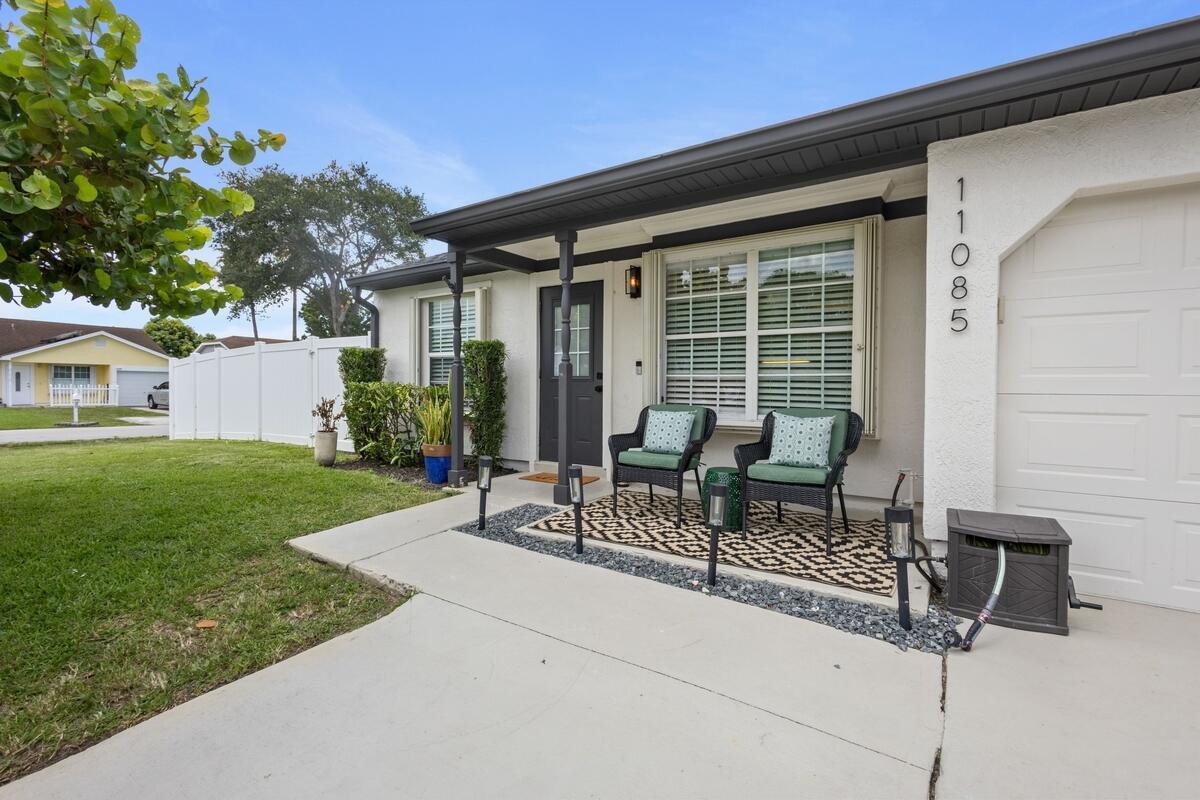 ACT FAST; this stunning 3 bedroom, 2 bathroom Single family home is on a gorgeous corner lot and the entire yard has a new fence. The house has been freshly updated with interior paint, new waterproof vinyl floors with baseboards throughout. The Roof is from 2021 and the fence and exterior paint was updated in 2024. The primary bedroom is larger than the other primary bedrooms of this model. The majority of the Appliances and special touches to the home including tankless water heater and epoxy garage floors, are about 5 years of age. When accessing the backyard, you will notice how spacious and private the corner lot is which allows for an entertaining area as well as adding a pool. The home is a step from a playground and community pool and the house is on the hospital grid!