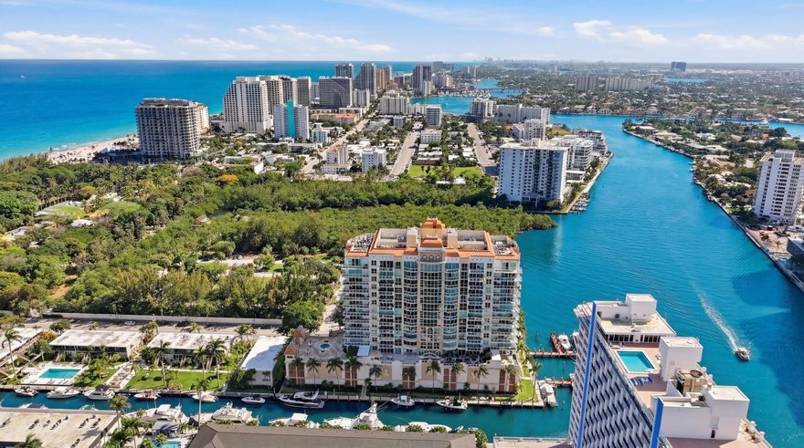 Welcome to Residence 906 at Le Club International—an immaculate 3BR/3.5BA condo offering over 2,500 SF in a prime Fort Lauderdale location between the Intracoastal & ocean. Enjoy stunning water and park views overlooking Hugh Taylor Birch State Park, and adjacent to Bonnet House Gardens. Features include travertine floors, updated bedroom flooring, fresh paint, motorized blinds, and a spacious open layout with 3 balconies. Kitchen includes new stovetop (2026), & stainless steel appliances. Brand new washer (2026) and 2 newer A/C units (2023). All bedrooms are en-suite. Includes 2 parking spaces, storage unit, and utilities (water & internet; electric avg under $100). Amenities: pool, gym, clubhouse, marina & car wash. 24 hour doorman. Steps to beach, restaurants, etc. Excellent reserves!!