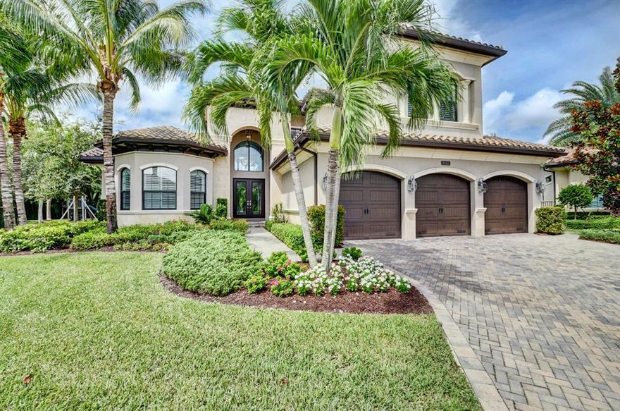 Elegant and transitional home with timeless design. Customized  Bassano model sited on a quiet point true  cul-de-sac oversized lot featuring 5 bedrooms & 7.2 baths, plus club room with engineered hardwood flooring, and a spacious loft with an office to the side. Solid Core double door entry leads to the open living area where natural light illuminates through-out highlighting upgraded crown molding, 36-inch limestone flooring, wet bar with marble backsplash, plantation shutters, high hat lighting, custom window treatments, and a glass banister staircase boasting hardwood flooring detail. Open kitchen complemented by Subzero and Viking SS appliances, double stacked cabinets, quartz counter tops, glass & stainless-steel backsplash, double oven,sub-zero refrigerator, and Natural Gas cook-top Master Suite oasis features, his and her bathrooms, his and her custom closets, morning bar, seating area, custom built-ins, with private balcony overlooking the expansive back yard. Other features include all impact glass, exterior security lights, covered patio space ideal for entertaining, and summer kitchen/bbq. No inch of this property was left without attention to detail!