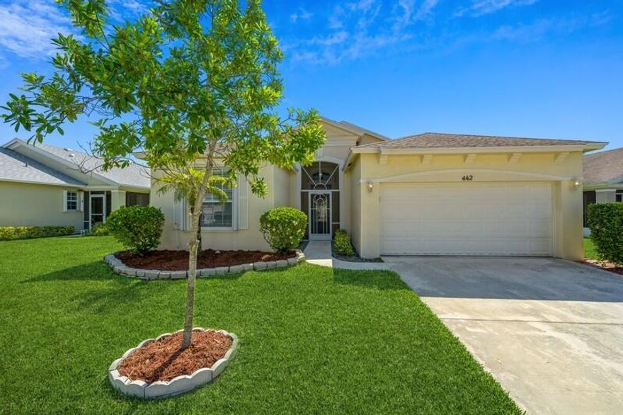 Fabulous, lake view home in the gated community of Lake Forest in the heart of Saint Lucie West.  This lovely home includes 2 bedrooms, 2 bathrooms, separate den, formal dining room, eat-in kitchen and 2-car garage.  You will fall in love with the gorgeous, spacious backyard overlooking the lake and beautiful landscaping!  Plenty of room to add a swimming pool.  Enjoy the screened lanai for outdoor living and additional, paved deck for barbecuing.  The kitchen includes granite countertops, new, stainless-steel appliances and a gas stove with double ovens.  There is tile and wood look laminate flooring throughout the home for easy maintenance.  The A/C was replaced in 2016 and original roof was inspected and in great condition.  This home is complete with accordion shutters on all windows. This lovely home can be purchased turnkey as all furnishings and accessories are negotiable.  Lake Forest is perfectly situated in Saint Lucie West close to shopping, dining, medical facilities, parks and more.  The community boasts a resident clubhouse with state of the art, exercise room, two swimming pools, a spa, cabana, picnic area and playground.  There are 12 acres of natural preserve, sidewalks for walking and biking and 10 lakes throughout the neighborhood.  Visit www.lakeforestatslw.com for more information.