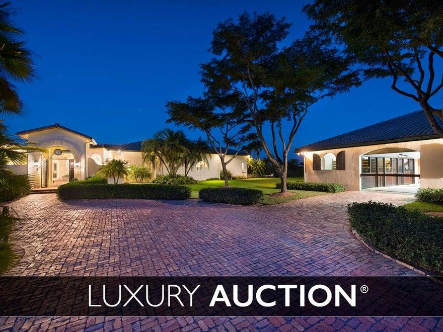 ''This elegant equestrian estate will be sold at LUXURY AUCTION(r) on May 5, 2018 in cooperation with Platinum Luxury Auctions! Selling At or Above a Reserve Price of Only $3 Million! List price here is FOR REFERENCE ONLY. Inquire for complete auction details.Beautiful property in 14.30 Acres. Courtyard 3/3 main house with 2/1 attached guest cottage and a 2/1 separated guest cottage. Built with top of line materials including impact windows, marble floors,gourmet kitchen 50'Lap Pool with spa surrounded by coral stone Etc. 12 stall barn with 12'x 12' stalls, 10 paddocks and a dressage ring with 5 stalls behind mirrors, grass arena,exercise track surrounding the whole property,with sprinkler irrigation & drainage. All measurements are approximate, please verify. DO NOT MISS!