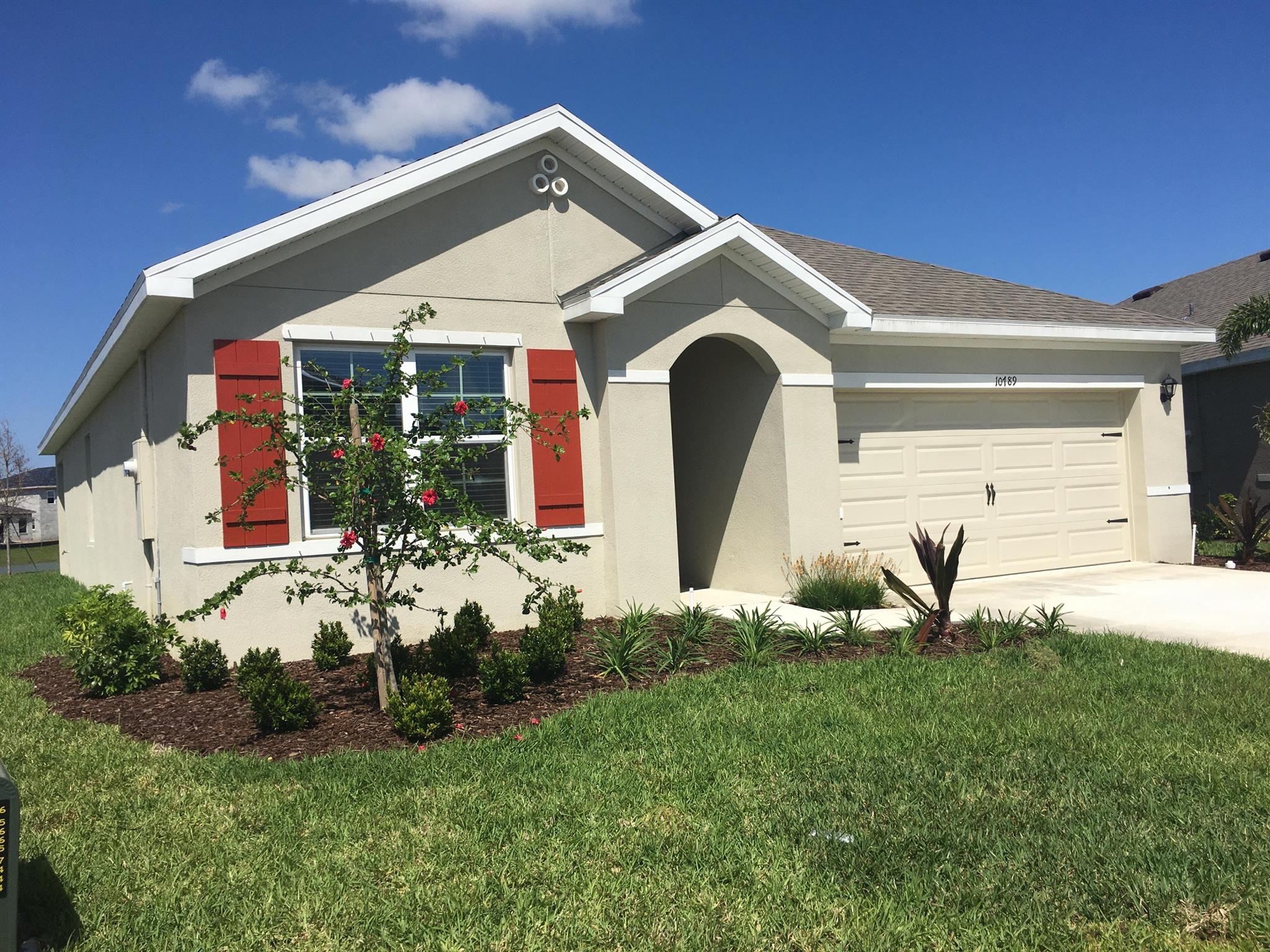 Renter's best! Crosstown Commons - New community located just 1 mile of 95 with lots of amenities including swimming pool, club house, playground and more. The house is only 4 years old but looks like brand new. You will enjoy year around water view from your living area and beautiful sunsets of your back patio. This Tradition Community is conveniently located, close to everything: Schools,Publix, gas stations, restaurants, department stores, houses of worship and much more. You can't miss it!! This house offers 3 bedrooms, 2 baths, large 2 car garage, Beautifully landscaped property with a larger backyard. Large Owner's suite has walk in shower and double vanity, large walk in closet and linen closet. Kitchen has 36'' cabinets w/crown molding, full S/S appliances and granite counters.