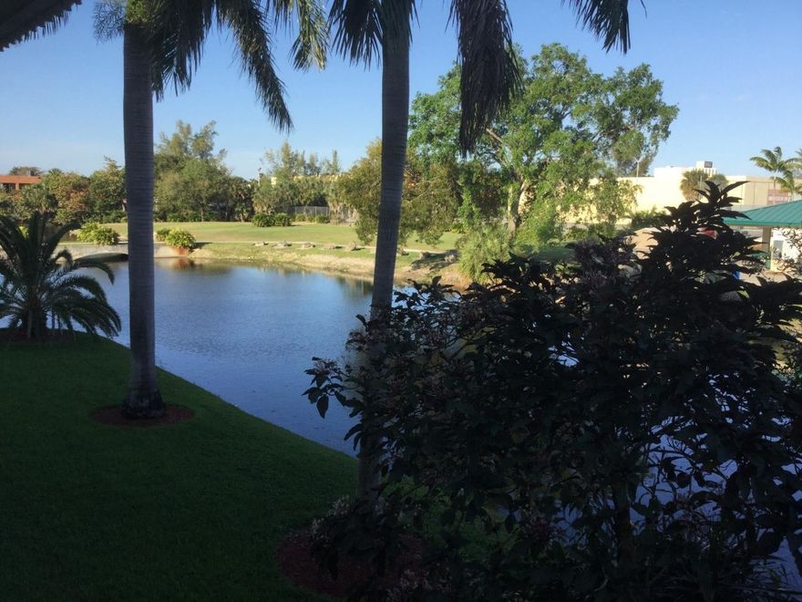 Bright, Super Clean 1/1 Condo in Lauderdale East.  55 Plus community.  Kitchen was renovated to a surprisingly large kitchen with good storage. Main bedroom can accommodate a king size bed with plenty of walk around room.  The Bathroom has a walking shower Kitchen, Dinning and Livingroom over looking water and Golf course. Screened in Porch. AC 2023, Impact Windows. Exterior lockable storage.  First floor. Community has a club House, exercise room, swimming pool, patio area and a Billiard Room.    Condo fees are reasonable. Management office on site.  A well managed community.