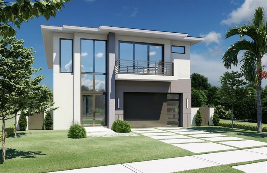 Elegant Pre-Construction single family home consists of 4 bedrooms, 4.5 bathrooms. No association fees. 10' ceilings downstairs, high quality hurricane impact windows and doors. WOLF appliance package, marble or similar kitchen countertop, all custom kitchen cabinets. Imported porcelain tile throughout 24X48. Glass railings with quartz landing. Covered patios, two laundry rooms, two car garage, metal roof, frameless shower doors, hook-up ready for generator and electric car. Enjoy your own private manicured backyard, featuring an outdoor kitchen with views to your private oasis. Conveniently located just minutes away from the ocean and downtown Delray Beach. Offering one of the best urban and coastal living. Expected delivery Mid 2023. Pictures are of a similar property.