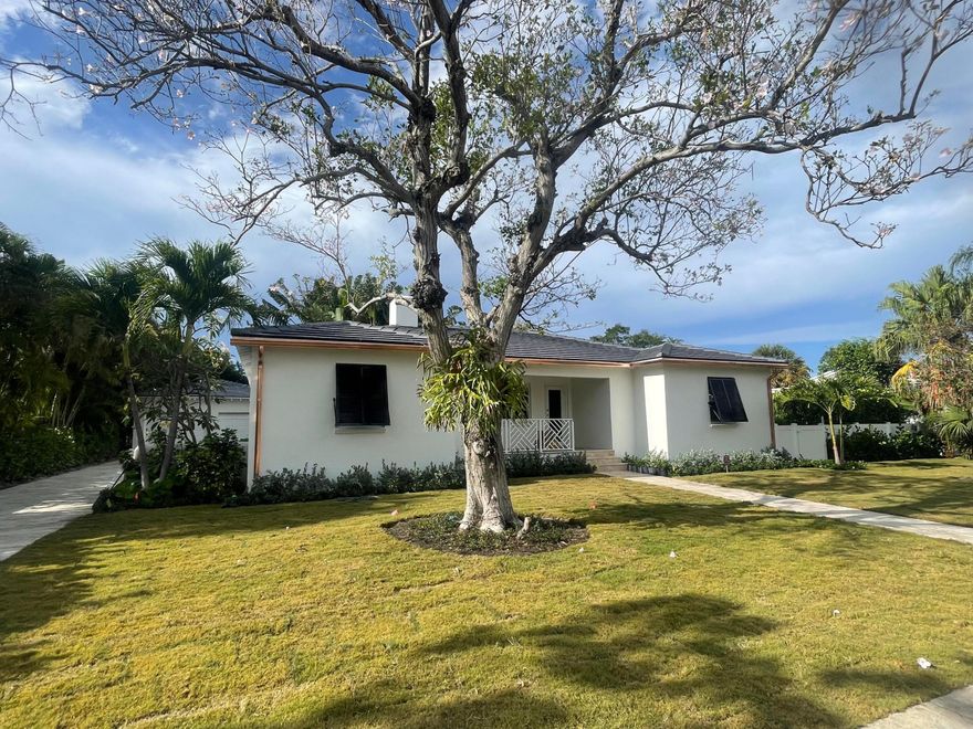 Fresh, Chic fully renovated East of Olive 4 Bedroom 3 Bath residence with Guest House/Bedroom/Office measuring 3,153 SF sits on an oversized 14,000 SF lot with room to play ball with the kids or just enjoy the abundance of space surrounding you.
From the street, the new front porch railing sets the perfect welcoming feeling and the Plantation Shutters gives a relaxed neighborhood look. 
The newly installed Travertine driveway matches the front walkway as well as the pool tile, walkway, and stairs to the house.This stunning house has been meticulously renovated in every area. Quintessential, stunning and bright. The attached list posted under (Documents) is proof that the only thing you will need are your belongings. Click MORE to read more about this stunning home. More Photos to Follow! State of the art kitchen, counters, backsplash, appliances, and washer/dryer Utility room which also houses two Tankless Water heaters. All new bathrooms with the highest quality fixtures, counters, and tile work. All new A/C and ductwork efficiently cools all parts of the home which has been insulated with Icynene spray foam. 
The wide plank white Oak floors can be easily described as the perfect look for today's discriminating buyer.
The Master and two guest rooms in the main house are equipped with new California closets maximizing the space.
The bright and light feeling Florida Room looks out to the oversized 36 Ft X 16 Ft Pool with newly installed "Swim Out" and re-finished with a "Diamond Bright" captivating blue.
The new roof installed in 2021 on both the main house and the Cabana ties in the look of sophistication expected in a home so meticulously renovated. The entire home is pre-wired for Cable TV and internet access. 
This house and backyard area is designed perfectly for entertaining. The west end of the pool has a large, covered patio area of 26' X 9' = 234 SF with plenty of room for tables and chairs. At the East end of the pool is the open Gazebo which can easily be a Grill area or Orchid House.                                   
New PVC fencing sets off the perfect look and helps secure the property from curious children.
The Guest House measuring 20 X 16'9" or 340SF has been updated with new counters and cabinets, Bar Area/ Kitchen with refrigerator, Garbage Disposal, Microwave, Dishwasher, ice machine and Tankless state of art water heater. A split Air Conditioning unit in the Guest House cools the area to perfection. The bathroom has been totally updated and can be accessed from the pool area as a cabana bath as well as from the Guest House/Cabana. The 11' 6" vaulted ceiling offers a dramatic feel to the entire experience.
The entire property has been landscaped to perfection taking advantage of the abundance of space.
The garage with two new Broten Garage doors and electronics is complimented by an updated paint job, custom Epoxy floors and a new Split A/C unit and can easily be converted to a kid's playroom or other fun space.
This is an Incredible opportunity to own and live in the hottest destination in West Palm Beach. The South of Southern Blvd area also commonly known as "SOSO" is now attracting a new younger generation of Floridians who have discovered this peaceful logistical gem.
The location on Cortez is a short 5-minute walk to Flagler Drive where walking and biking is common. South on Flagler Drive 7 blocks puts you at the beach. Shopping in Palm Beach is a 10-minute ride and three grocery stores are all within 5-10 minutes' drive.
Cortez Road is commonly referred to as one of the most appealing streets in the SOSO area. We look forward to seeing you soon.