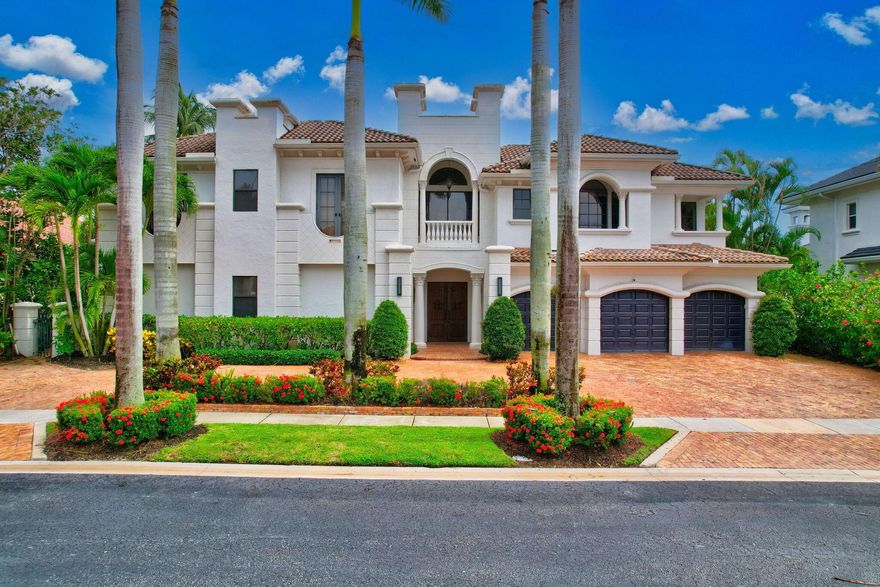 Welcome to Woodfield Country Club. This stunning courtyard estate home is in the Coventry Sub-Division. The open floor plan features 6 bedrooms and 6.5 baths. The 2019 designer remodel boasts a sensational chef-grade kitchen with all-new appliances, including double ovens, two sinks, a dishwasher, a gas cooktop, and a wine cooler. The estate also includes a 3-bedroom guest house with 2 full baths. Enjoy the golf course view through floor-to-ceiling picture windows overlooking the 5th fairway and green. The oversized 3.5-car garage has space for a golf cart. The outdoor entertainment area features a large heated free-form pool, a summer kitchen, and lush landscaping that creates a permanent vacation feel.