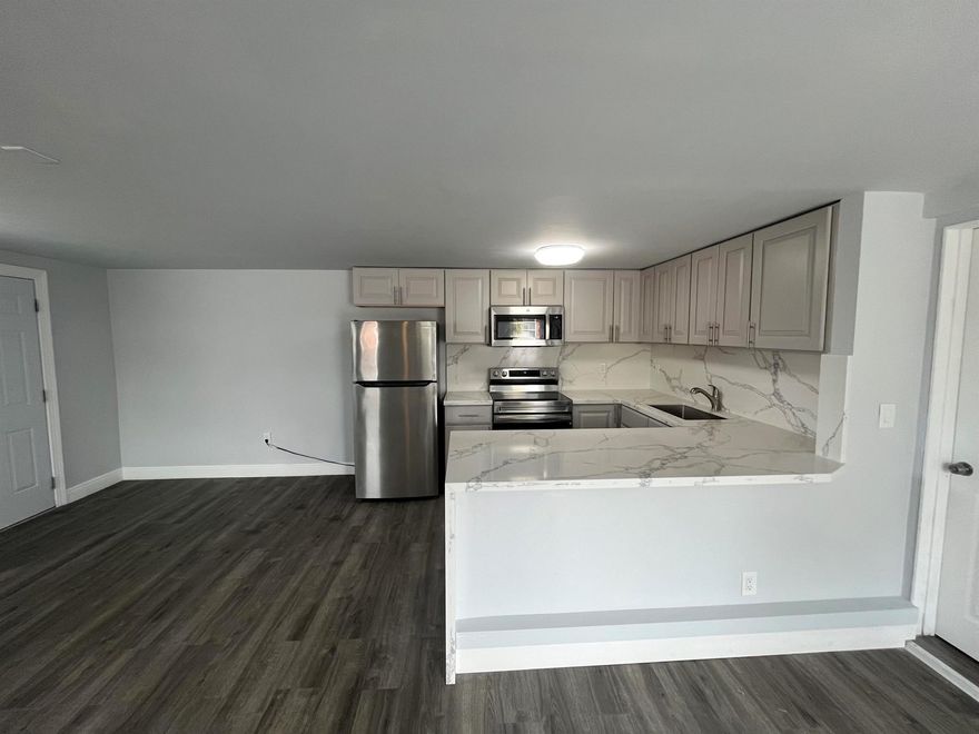 Large modern remodeled studio available now! Annual unfurnished rental. Completely remodeled and stunning open floor plan with modern kitchen, appliances, floors, a/c and much more! Located in Downtown Deerfield Beach in The Cove walking distance to the beach, pier, LA fitness, Publix, restaurants, bars, retail shopping and much more! Open floor plan with full kitchen, bathroom, walk-in closet, and open patio area. Plank style floors! Available for immediate move-in! Plenty of natural light. Lots of storage space. Newer a/c unit. Laundry/dry cleaners located walking distance from property. No HOA. Quick Approvals!