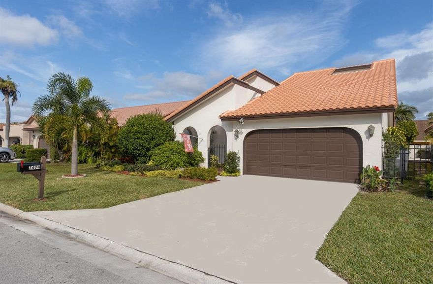 Lush landscaping welcomes you into this charming home with a lot of potential in a great location! Jan 2020 roof & electrical panel. 2 bed/2 bath with office/den. Ceiling fans in every room. Large Attic with pull-down stairs in garage. Pet-friendly community. With updates and your design flair, make this property into your favorite place to relax, entertain, and just love to live in! Community includes lawn maintenance and heated community pool. Close to Del Prado Elementary, Silver Palm Park, places of worship, shopping, & restaurants. Plus all South Florida has to offer with sunny beaches, great entertainment venues, cruise ports & 3 major airports!